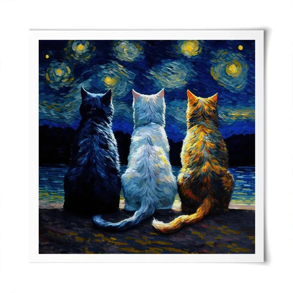 Van Gogh Three Cats Square Art Print Van Gogh Three Cats Square Art Print wall art product Svetlana Aleynikova