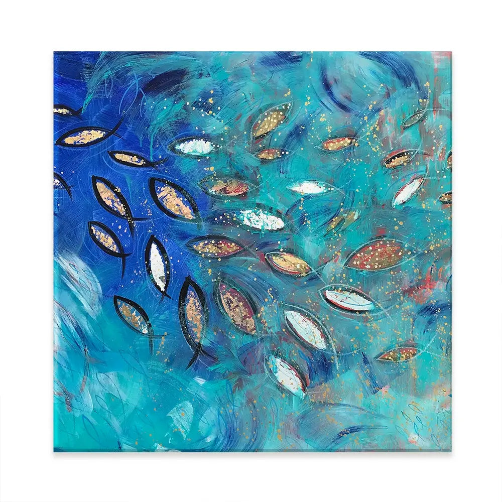 Very Fishy Square Canvas Print Very Fishy Square Canvas Print wall art product Jane Brookshaw
