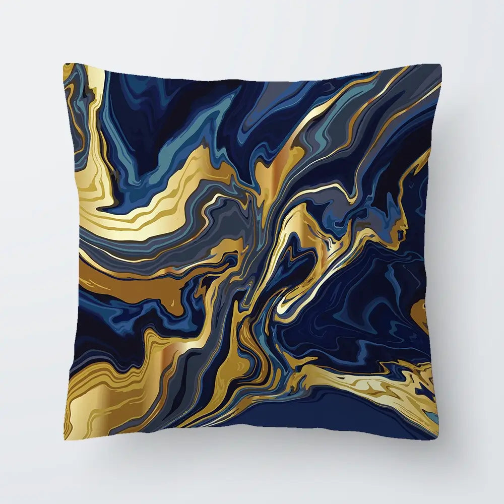 Vibrant Navy Marble Cushion Vibrant Navy Marble Cushion wall art product Art Print Shop