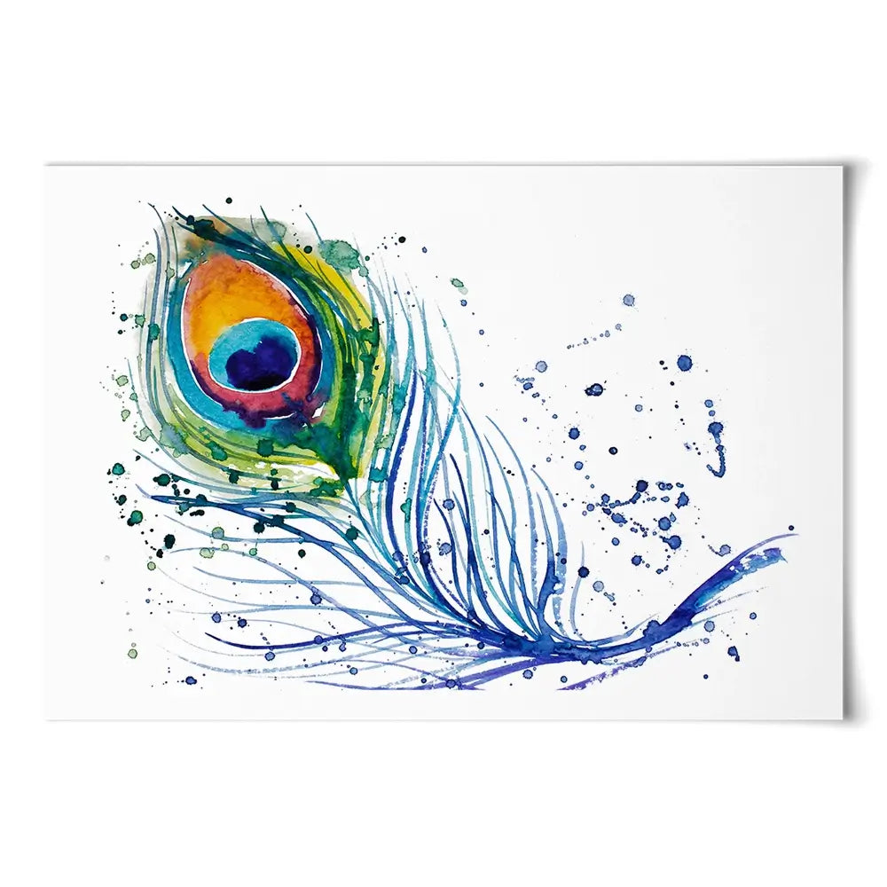 Watercolour Peacock Feather Art Print Watercolour Peacock Feather Art Print wall art product Barbarris / Shutterstock
