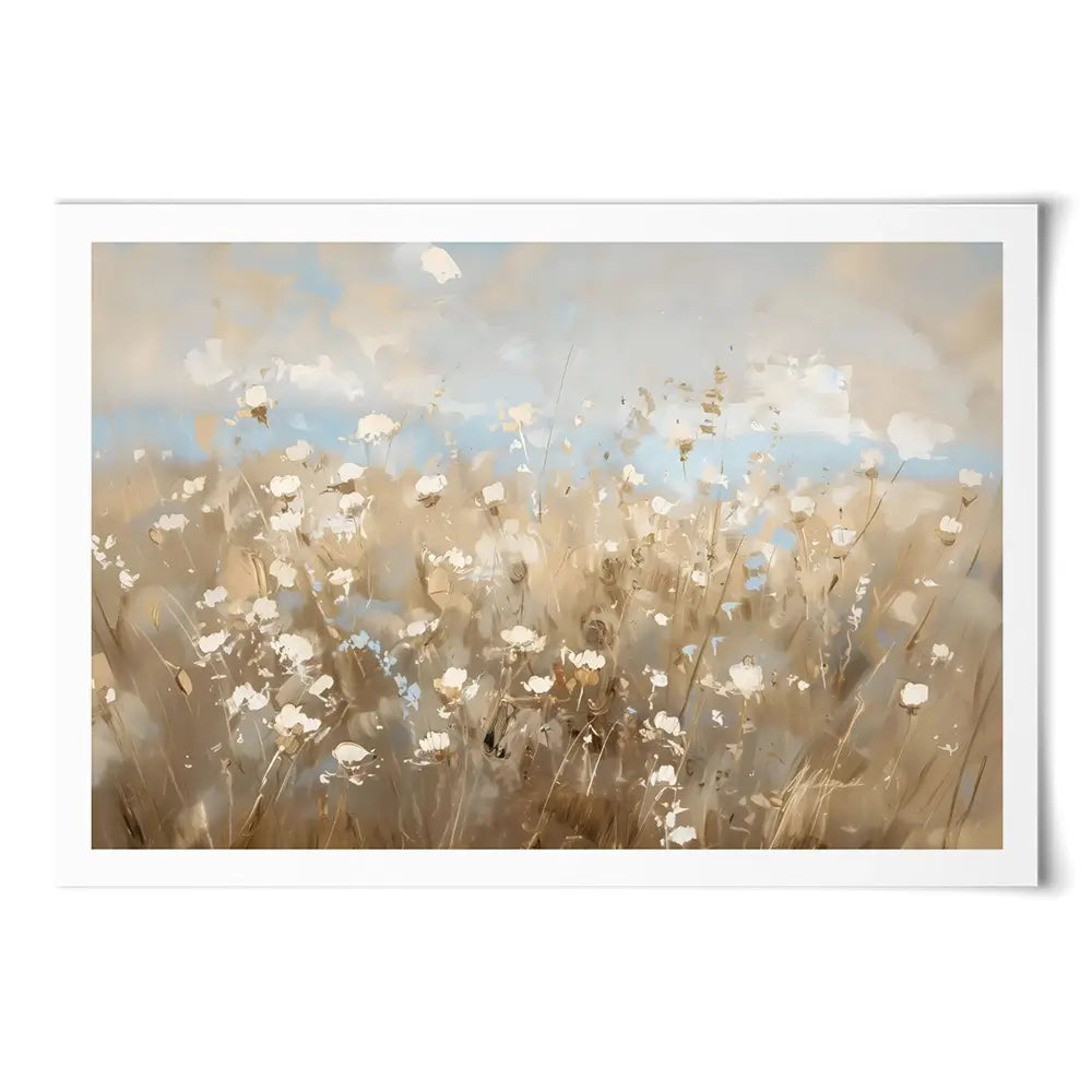 White Flower Field Art Print White Flower Field Art Print wall art product LSR Design Studio - Independent