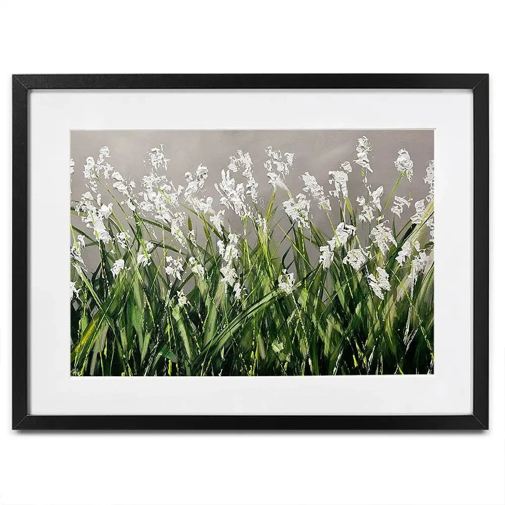 White Flowers Green Stems Framed Art Print White Flowers Green Stems Framed Art Print wall art product Osnat Tzadok