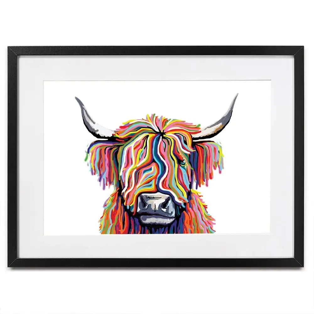 White Highland Cow Framed Art Print White Highland Cow Framed Art Print | White Highland Cow Framed Art wall art product Independent