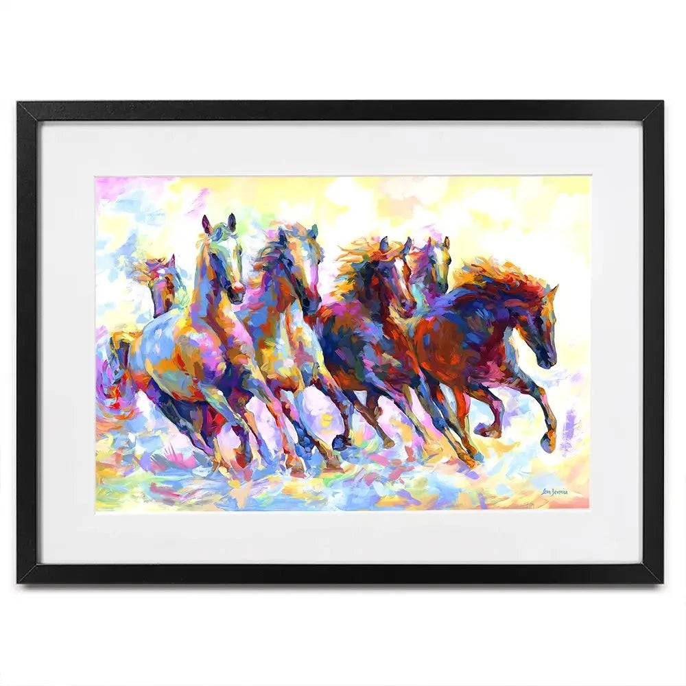 Wild Horses Running Framed Art Print Wild Horses Running Framed Art Print wall art product Leon Devenice