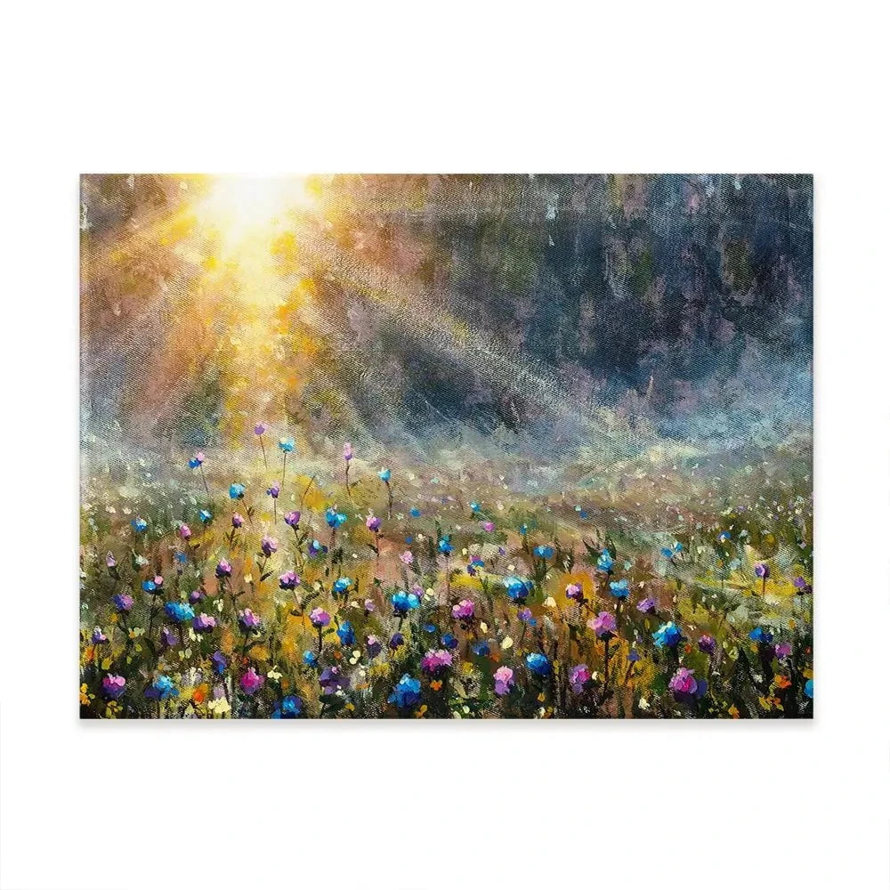 Wildflower Field At Sunrise Canvas Print Wildflower Field At Sunrise Canvas Print wall art product Valery Rybakow / Shutterstock