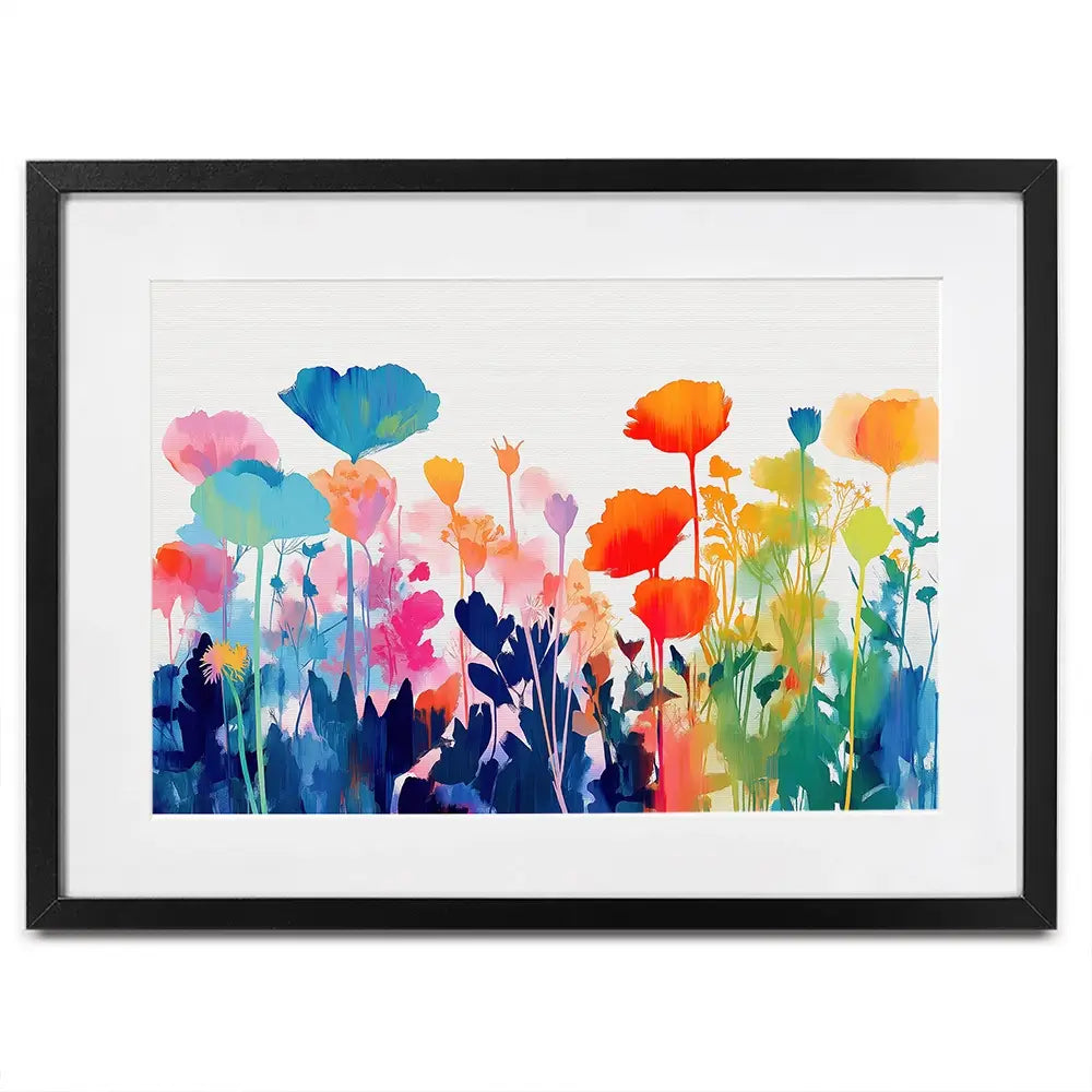 Wildflower Meadow Silhouettes Framed Art Print Wildflower Meadow Silhouettes Framed Art Print wall art product Chromatic Storm Studio