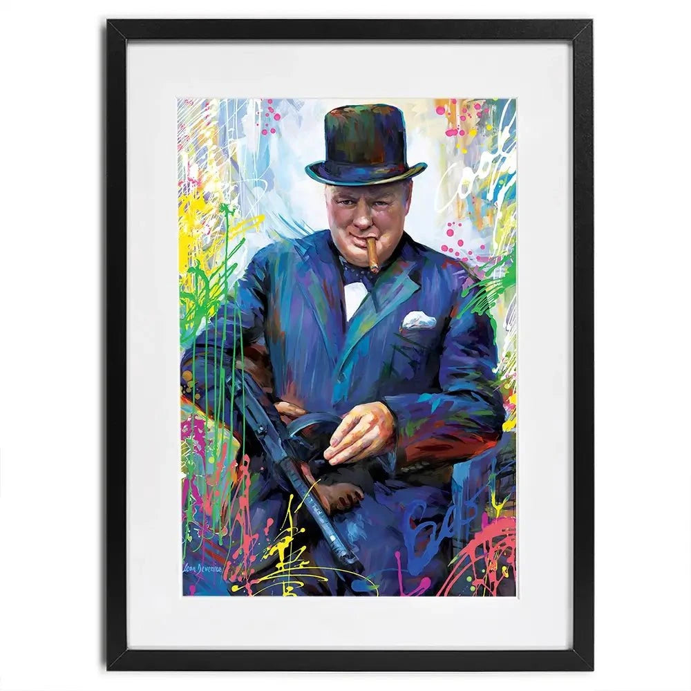 Winston Churchill Framed Art Print Winston Churchill Framed Art Print wall art product Leon Devenice
