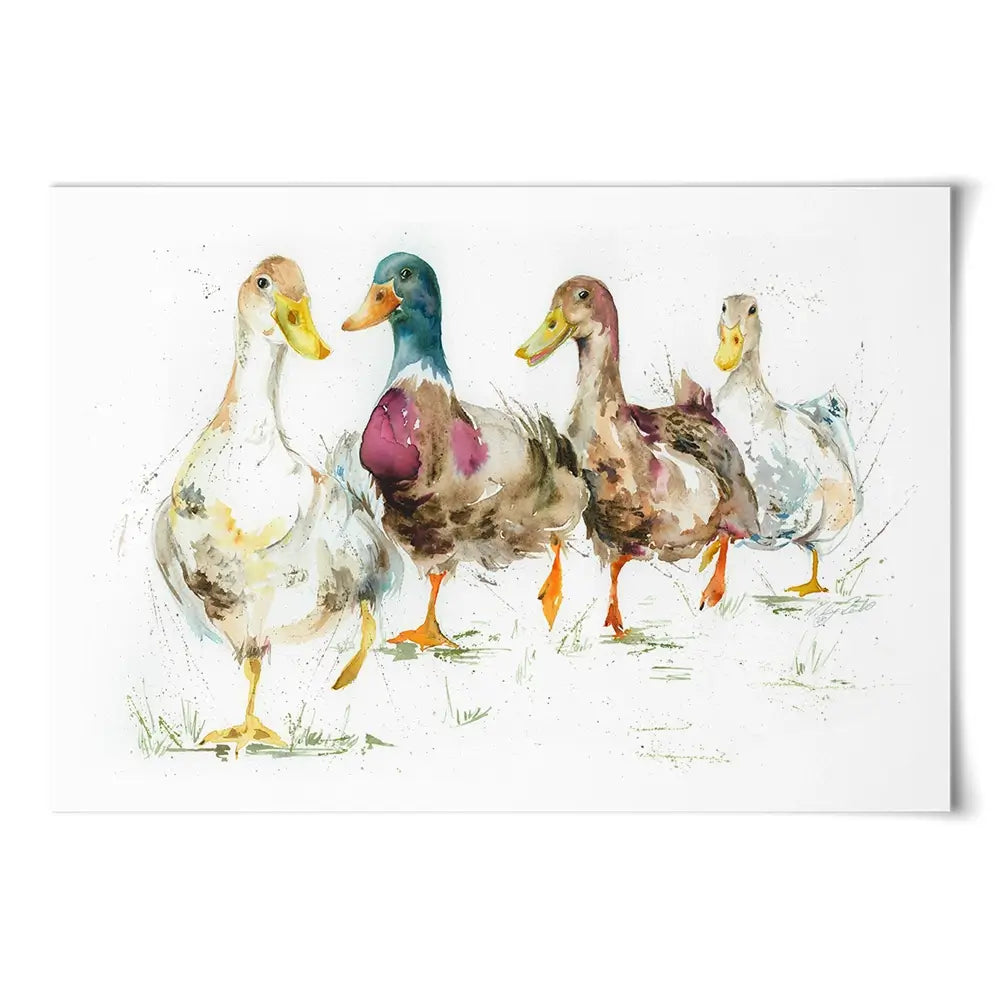 With A Waddle Art Print With A Waddle Art Print wall art product Nicola Jane Rowles