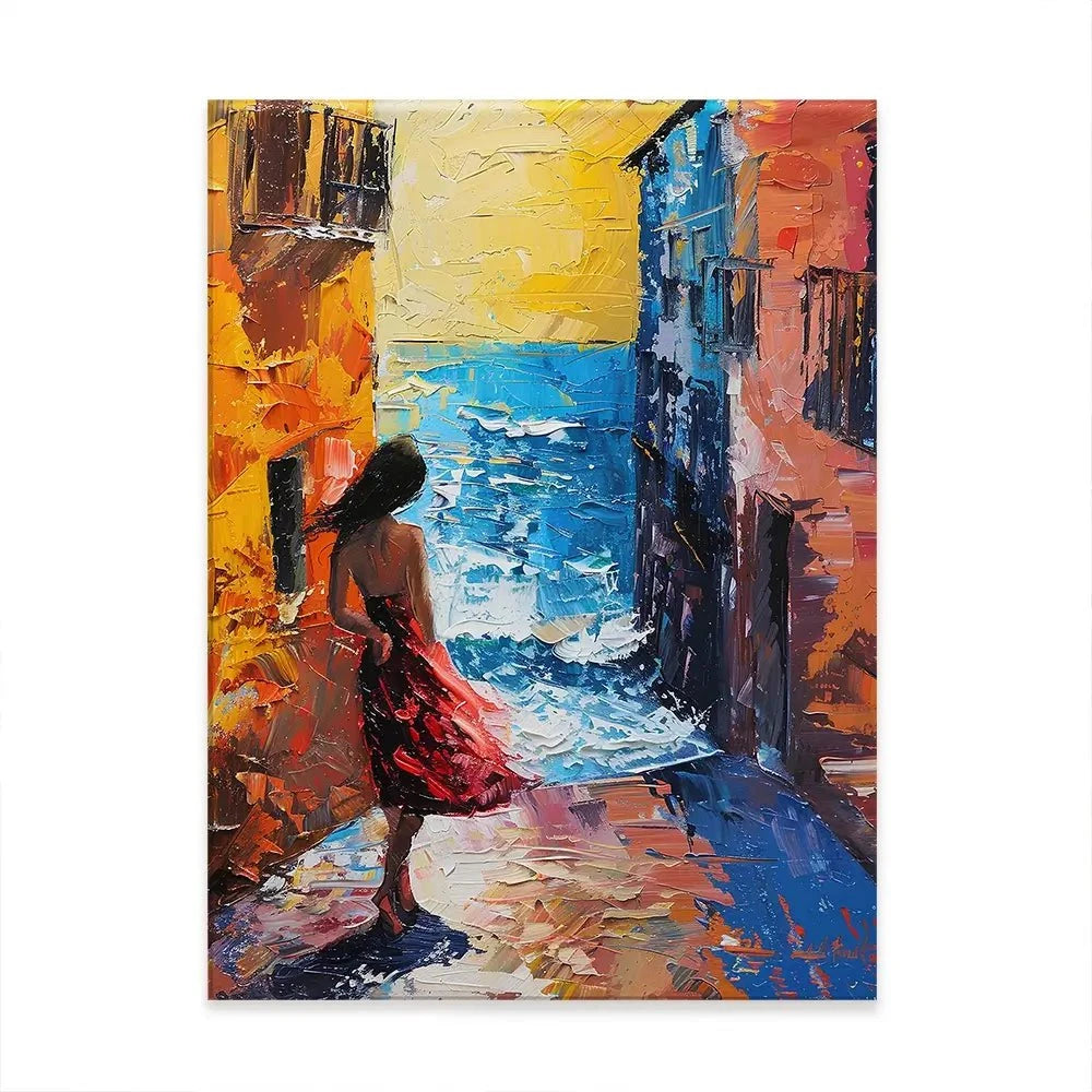 Woman Walking By The Sea Canvas Print Woman Walking By The Sea Canvas Print wall art product Elena Avanesova