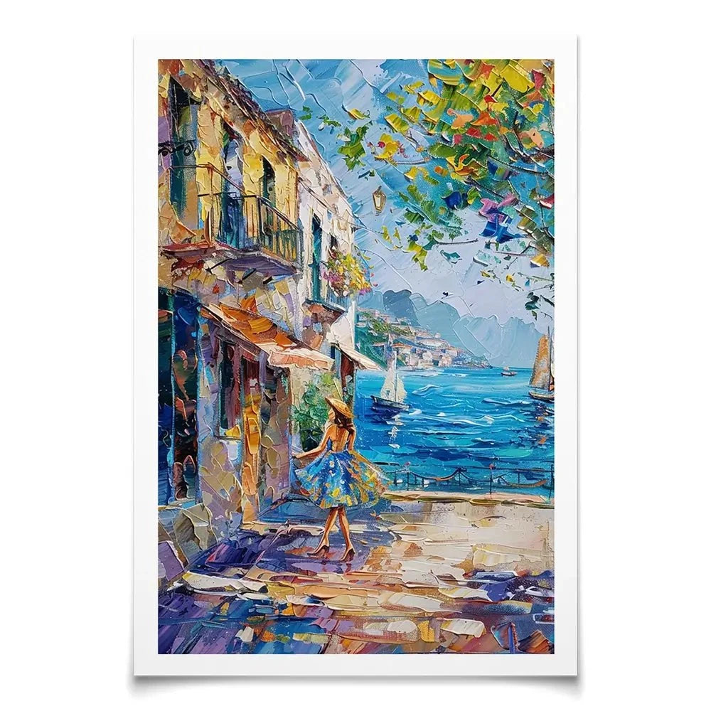 Woman Walking Down The Street Art Print Woman Walking Down The Street Art Print wall art product Elena Avanesova