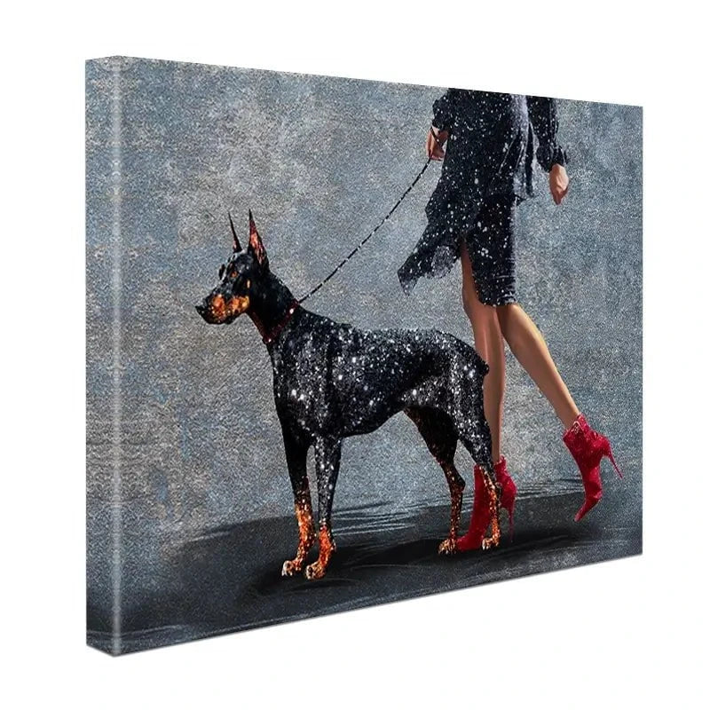 Woman With Doberman Canvas Print Woman With Doberman Canvas Print wall art product Svetlana Aleynikova