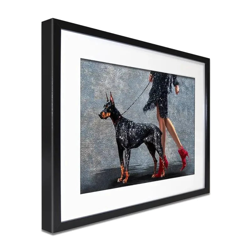 Woman With Doberman Framed Art Print Woman With Doberman Framed Art Print wall art product Svetlana Aleynikova