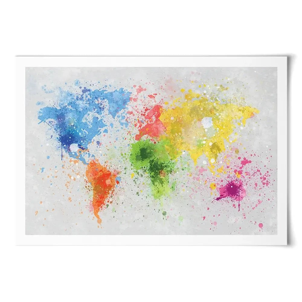 World Map Paint Splash Art Print World Map Paint Splash Art Print wall art product Lightman4289 / Shutterstock