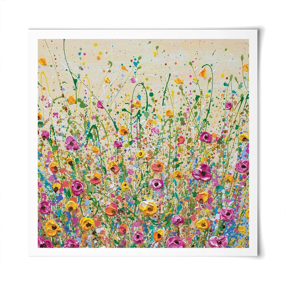 Yellow Meadow Square Art Print Yellow Meadow Square Art Print wall art product Olga Tkachyk