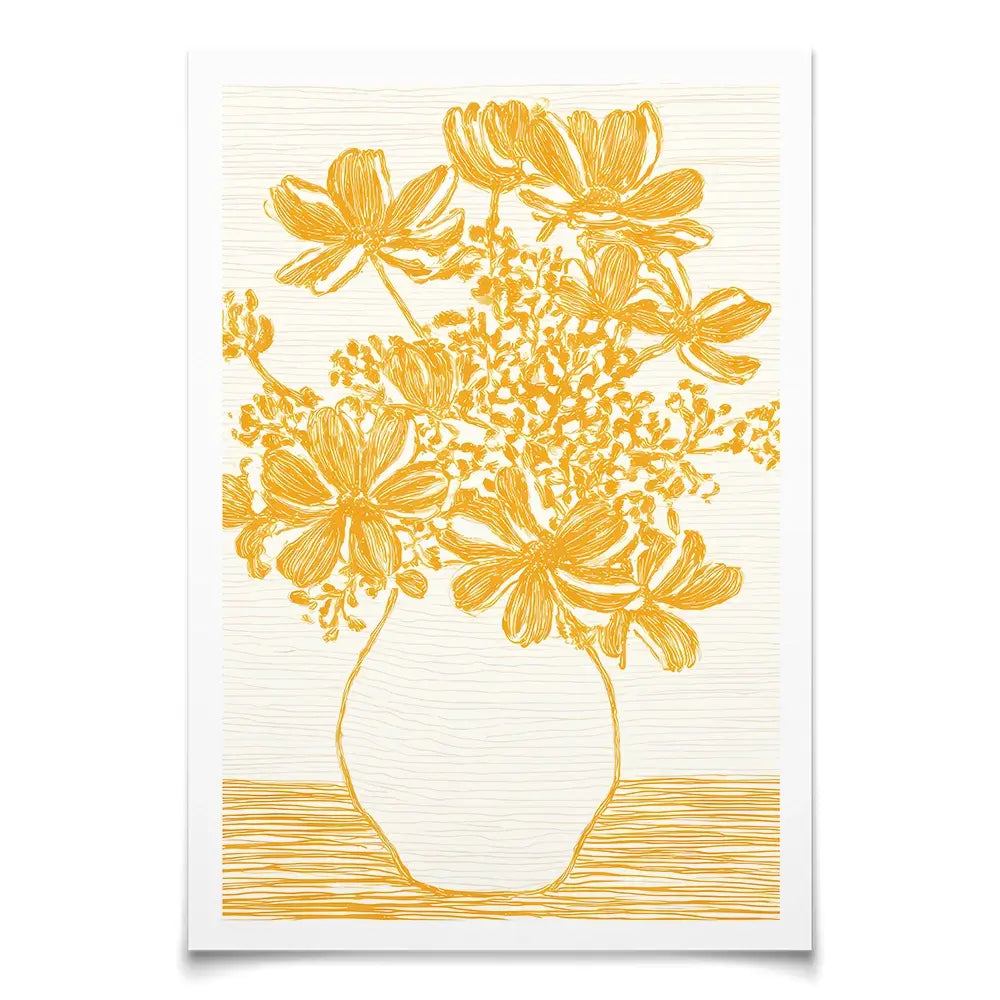 Yellow Vase Of Flowers Art Print Yellow Vase Of Flowers Art Print wall art product IAmHomeStudio