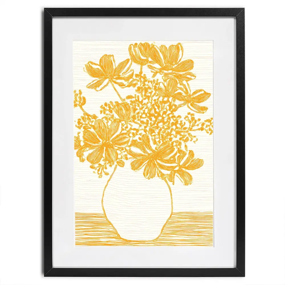 Yellow Vase Of Flowers Framed Art Print Yellow Vase Of Flowers Framed Art Print wall art product IAmHomeStudio