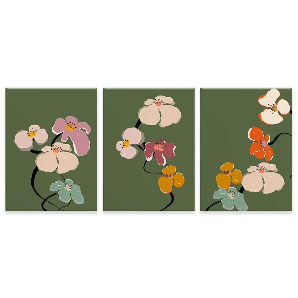 Zen Flowers Trio Canvas Print Zen Flowers Trio Canvas Print wall art product Treechild