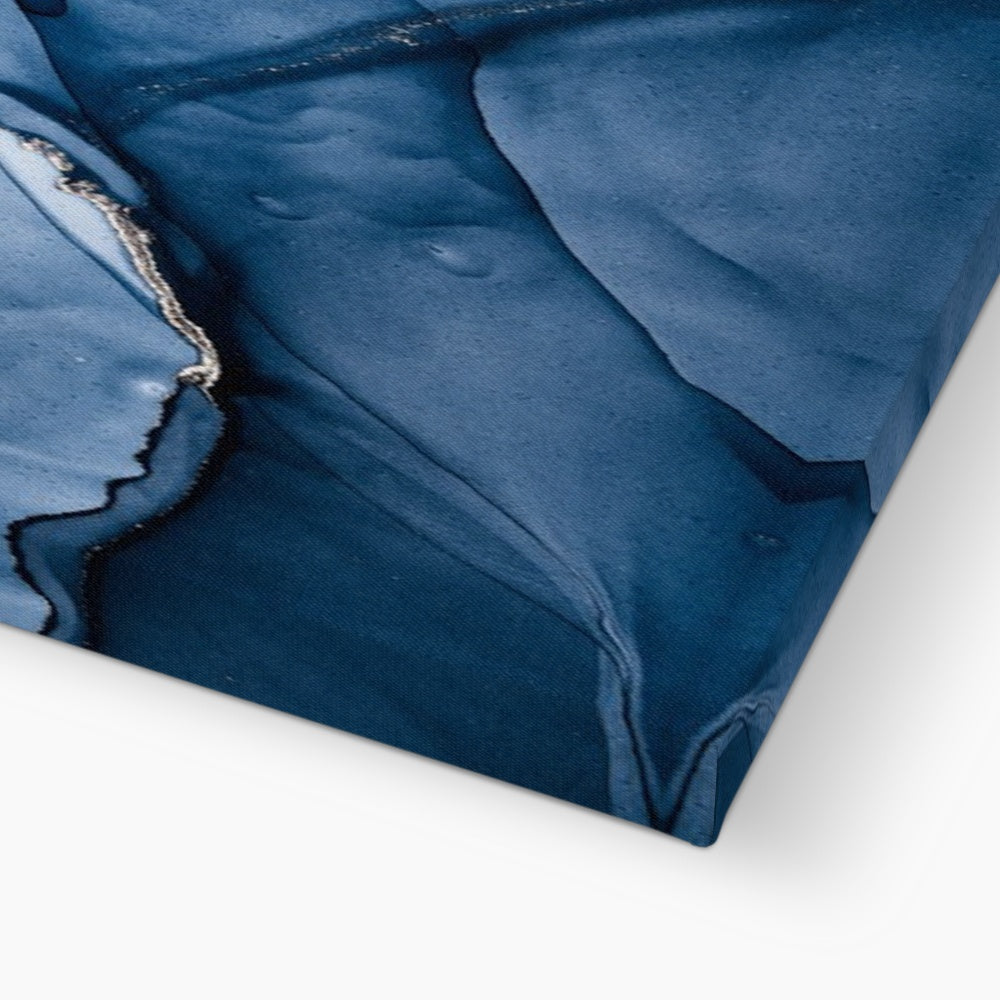 Dark Blue Marble Canvas Print