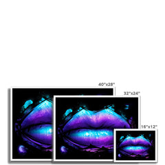 Blue Purple Lips Framed Print