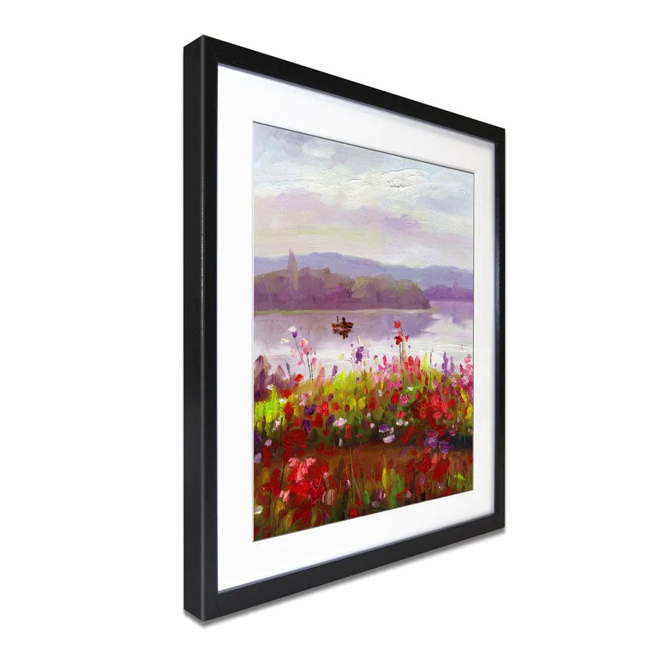 Boat On A Lake Framed Art Print wall art product Artone Graphica / Shutterstock