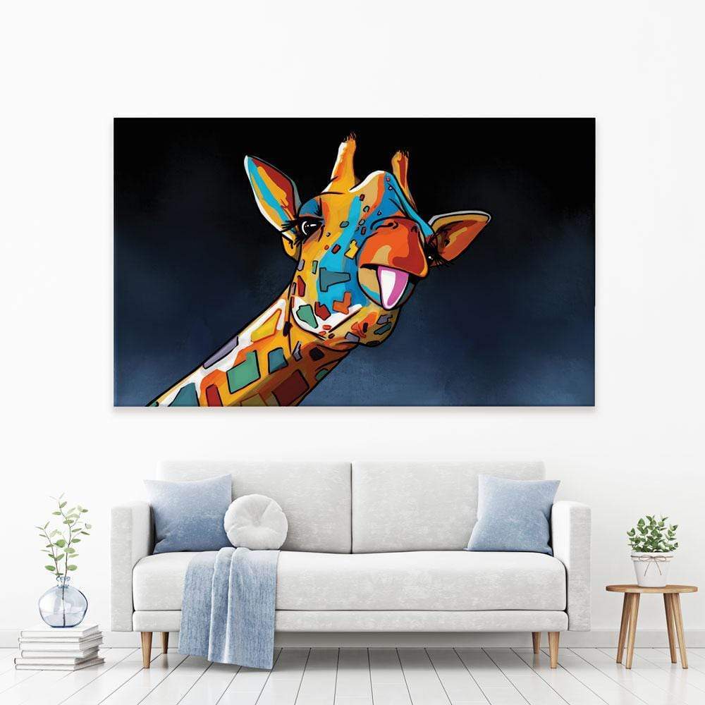 Cheeky Multicoloured Giraffe Canvas Print wall art product Independent