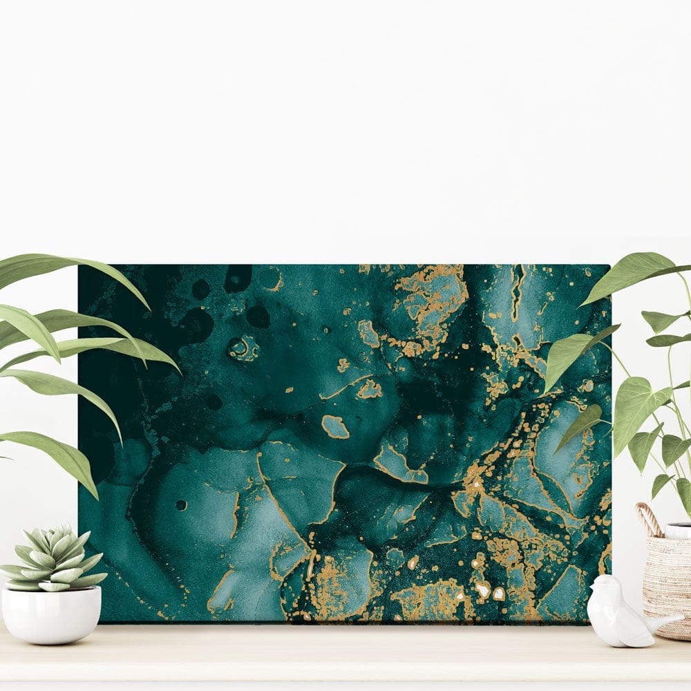 Deep Green Marble Canvas Print wall art product Seamless Watercolor / Shutterstock