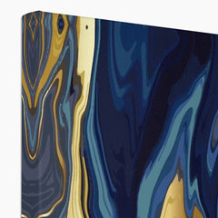 Vibrant Navy Marble Canvas Print