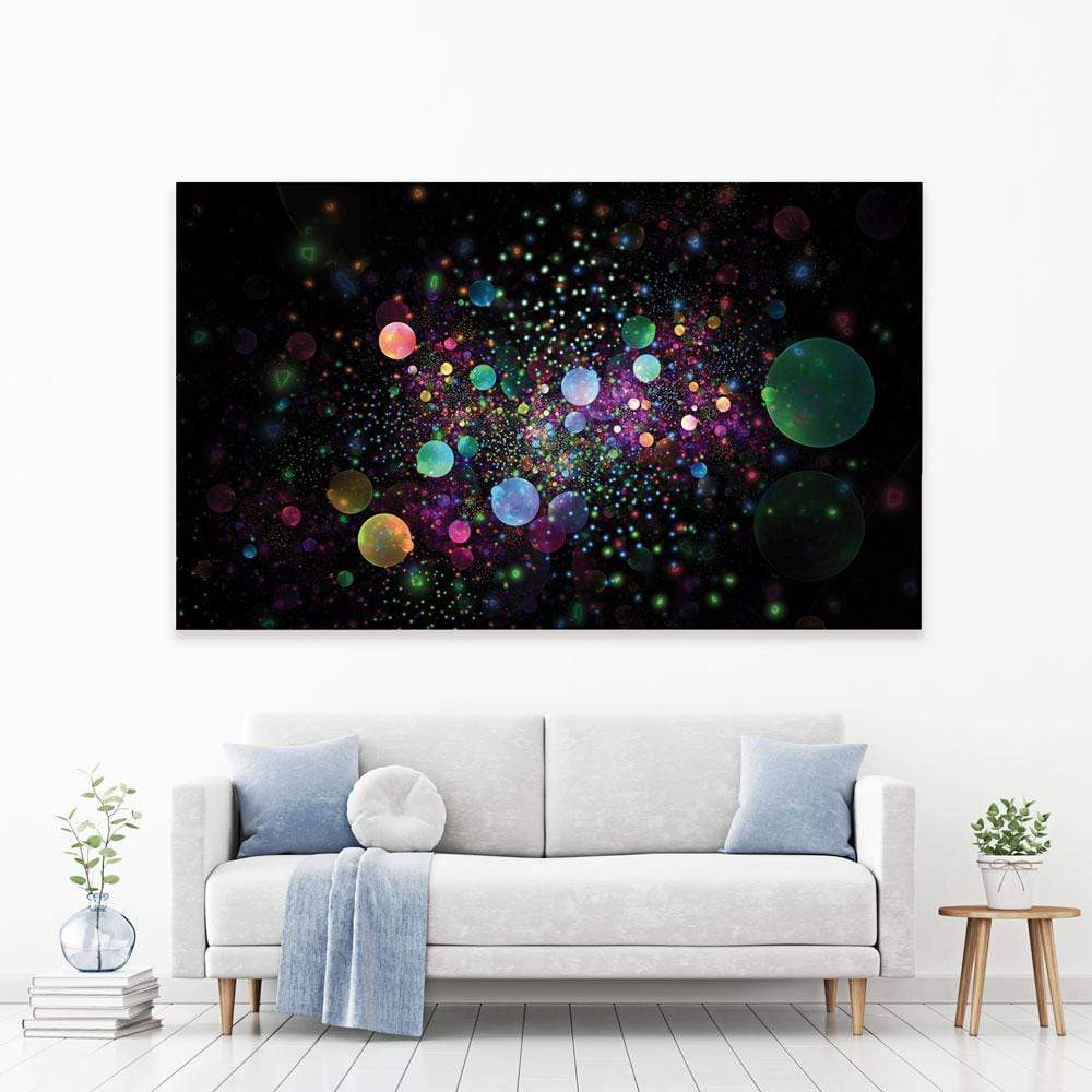 Glowing Rainbow Drops Canvas Print wall art product Klavdiya Krinichnaya / Shutterstock