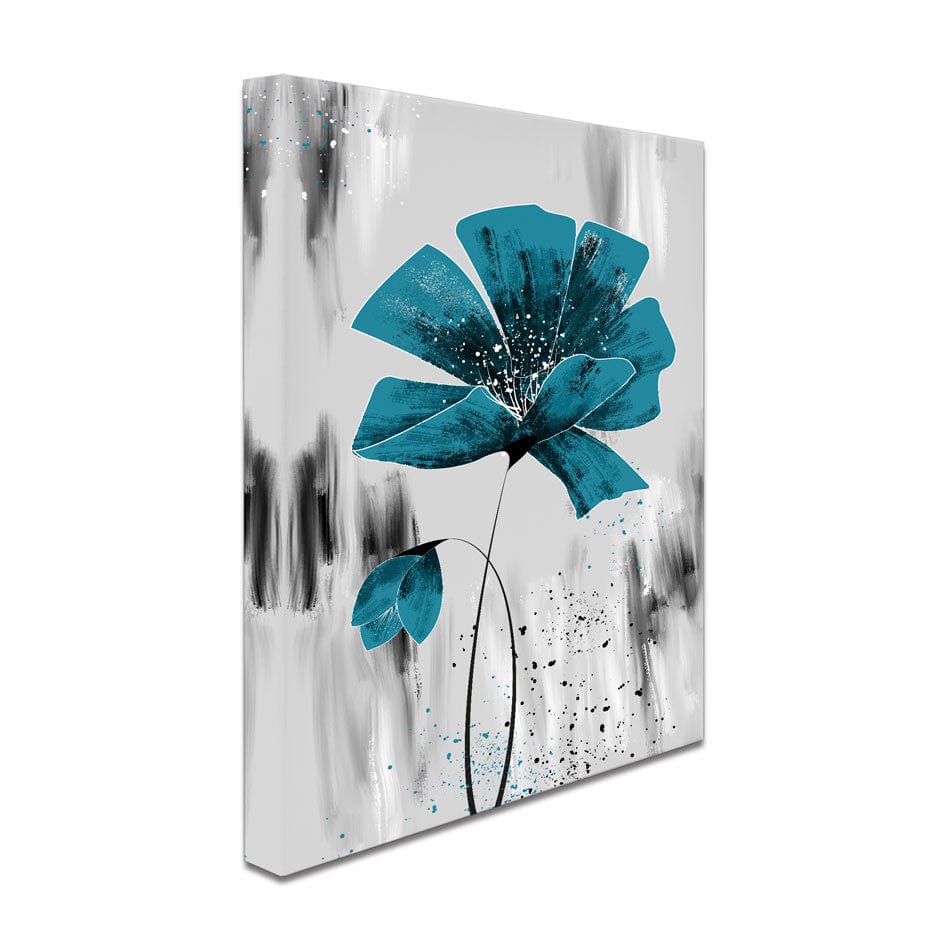 Grey And Blue Floral Canvas Print wall art product taif ahmed / Shutterstock