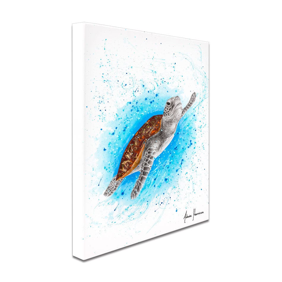 Happy Sea Turtle Canvas Print wall art product Ashvin Harrison