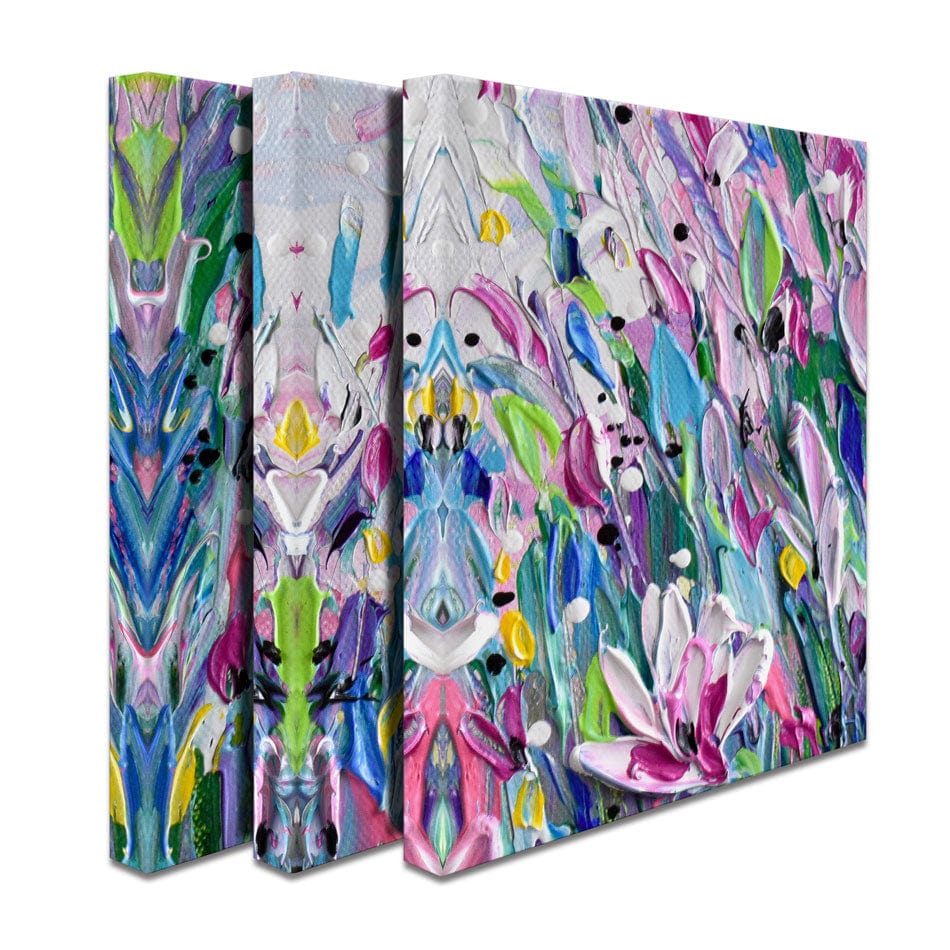 Pink Meadow Trio Canvas Print wall art product Olga Tkachyk