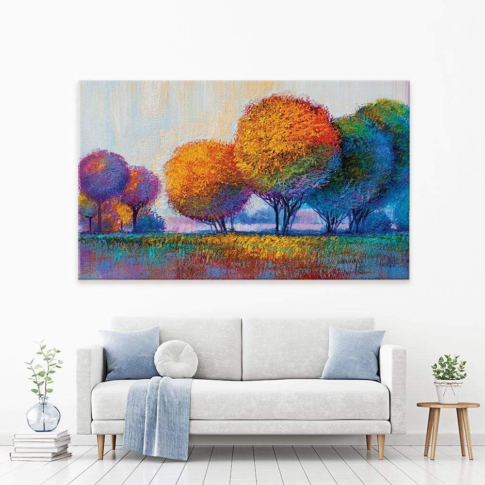 Round Trees Oil Painting Canvas Print wall art product S-BELOV / Shutterstock