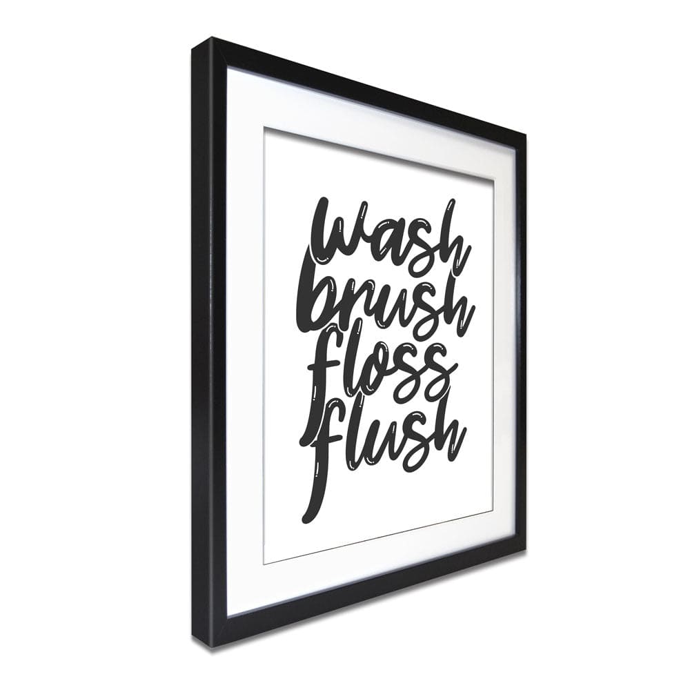 Wash Brush Floss Flush Framed Art Print wall art product MihneaKK / Shutterstock