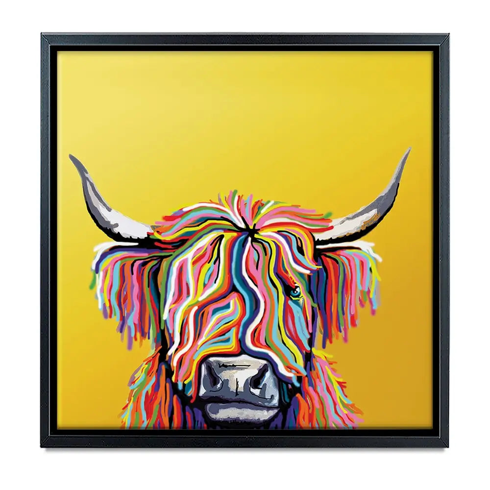 Highland Cow Yellow Oversized Canvas Print