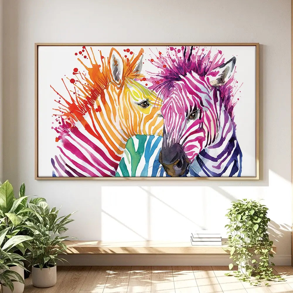 Watercolour Zebra Oversized Canvas Print