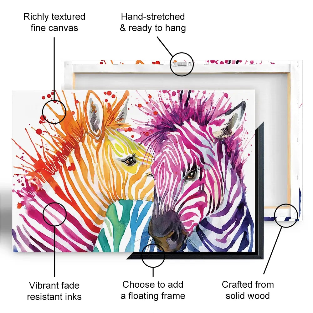 Watercolour Zebra Oversized Canvas Print