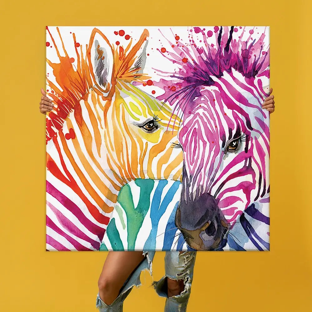 Watercolour Zebra Oversized Canvas Print