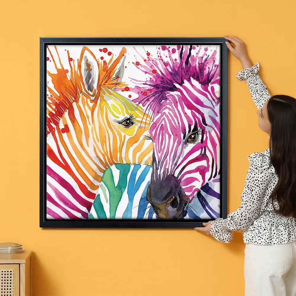 Watercolour Zebra Oversized Canvas Print