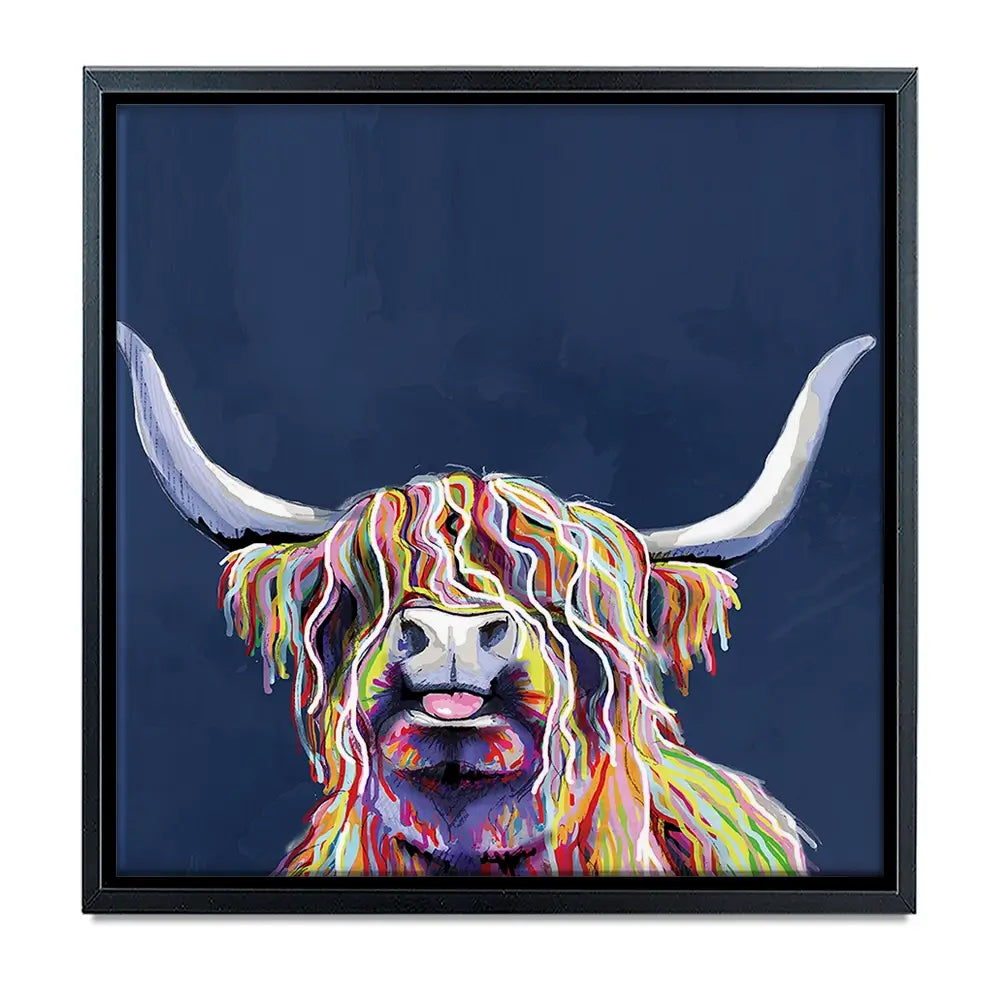Cheeky Coo In Navy Blue Oversized Canvas Print