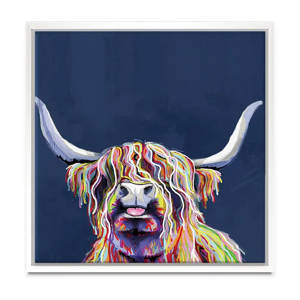 Cheeky Coo In Navy Blue Oversized Canvas Print