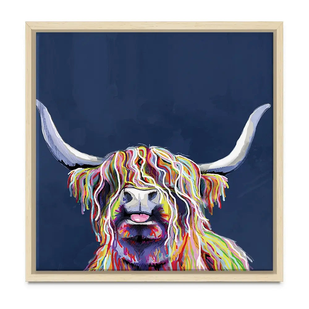 Cheeky Coo In Navy Blue Oversized Canvas Print
