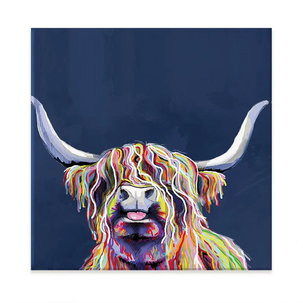 Cheeky Coo In Navy Blue Oversized Canvas Print