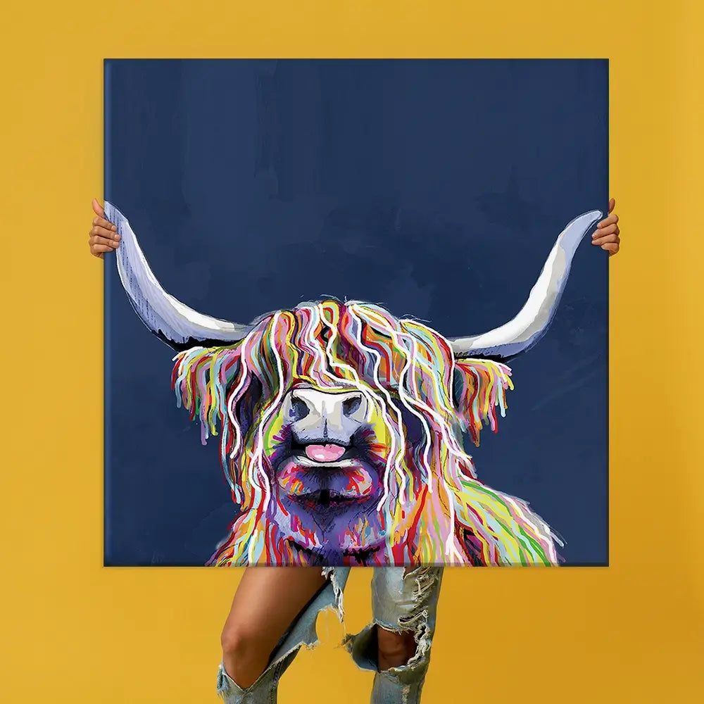 Cheeky Coo In Navy Blue Oversized Canvas Print