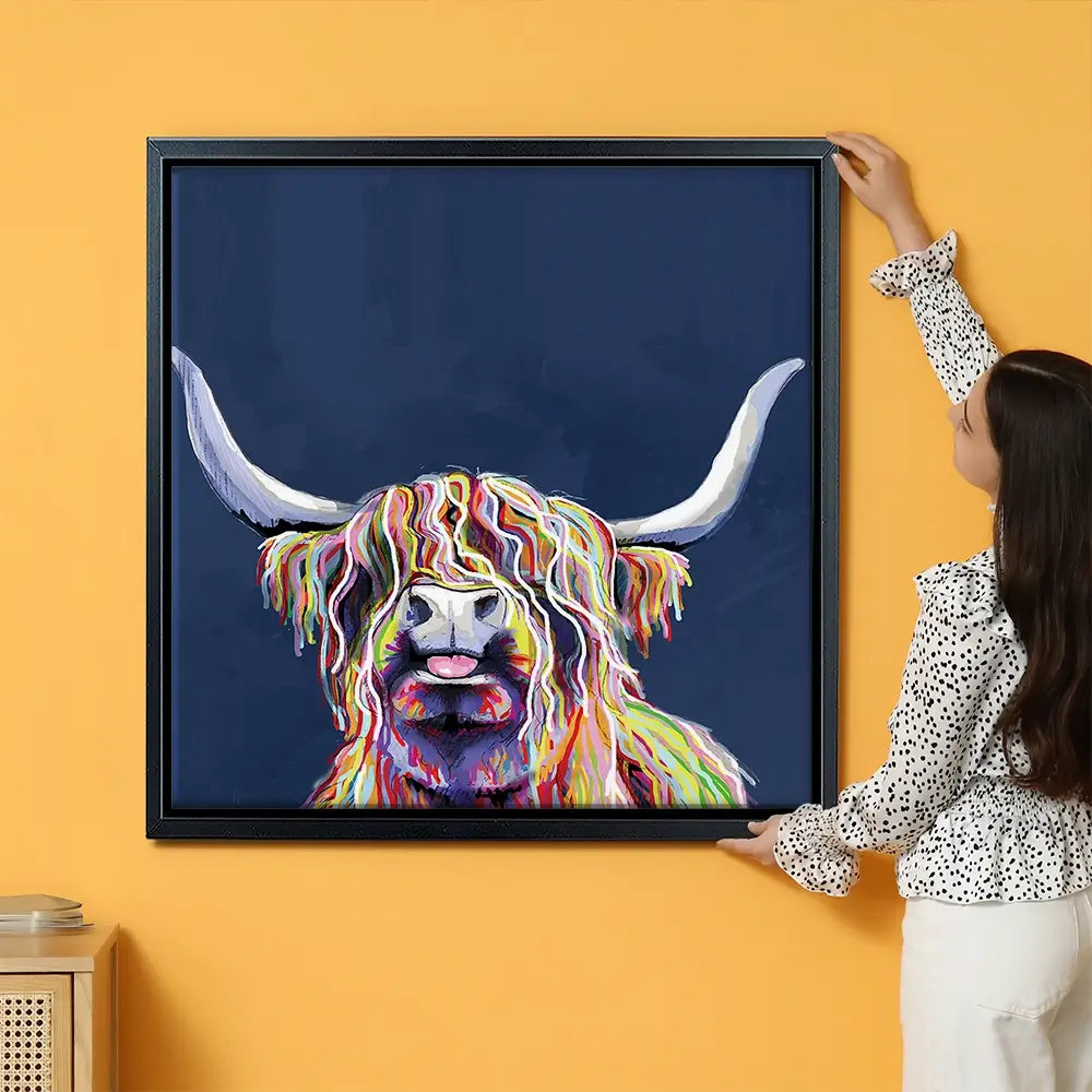 Cheeky Coo In Navy Blue Oversized Canvas Print