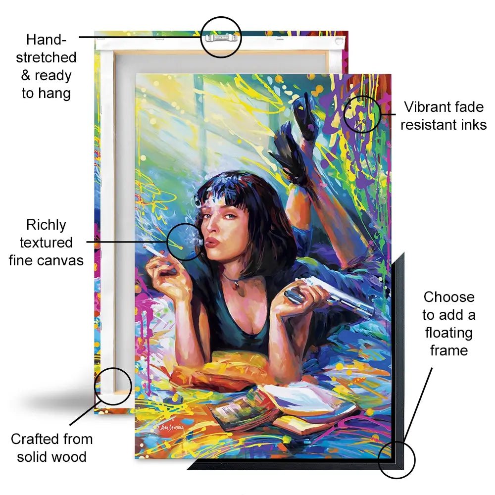 Impression sur toile Pulp Fiction colorée