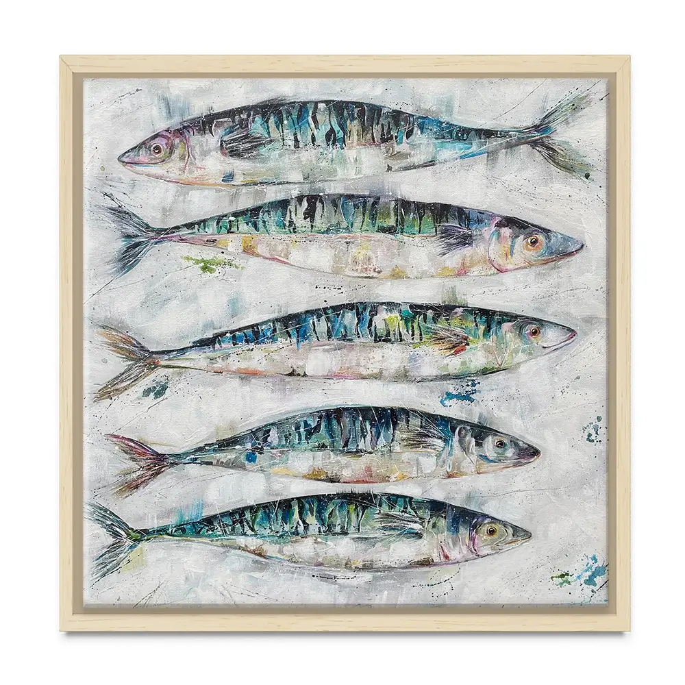5 Fish Square Canvas Print 5 Fish Square Canvas Print wall art product Nicola Jane Rowles