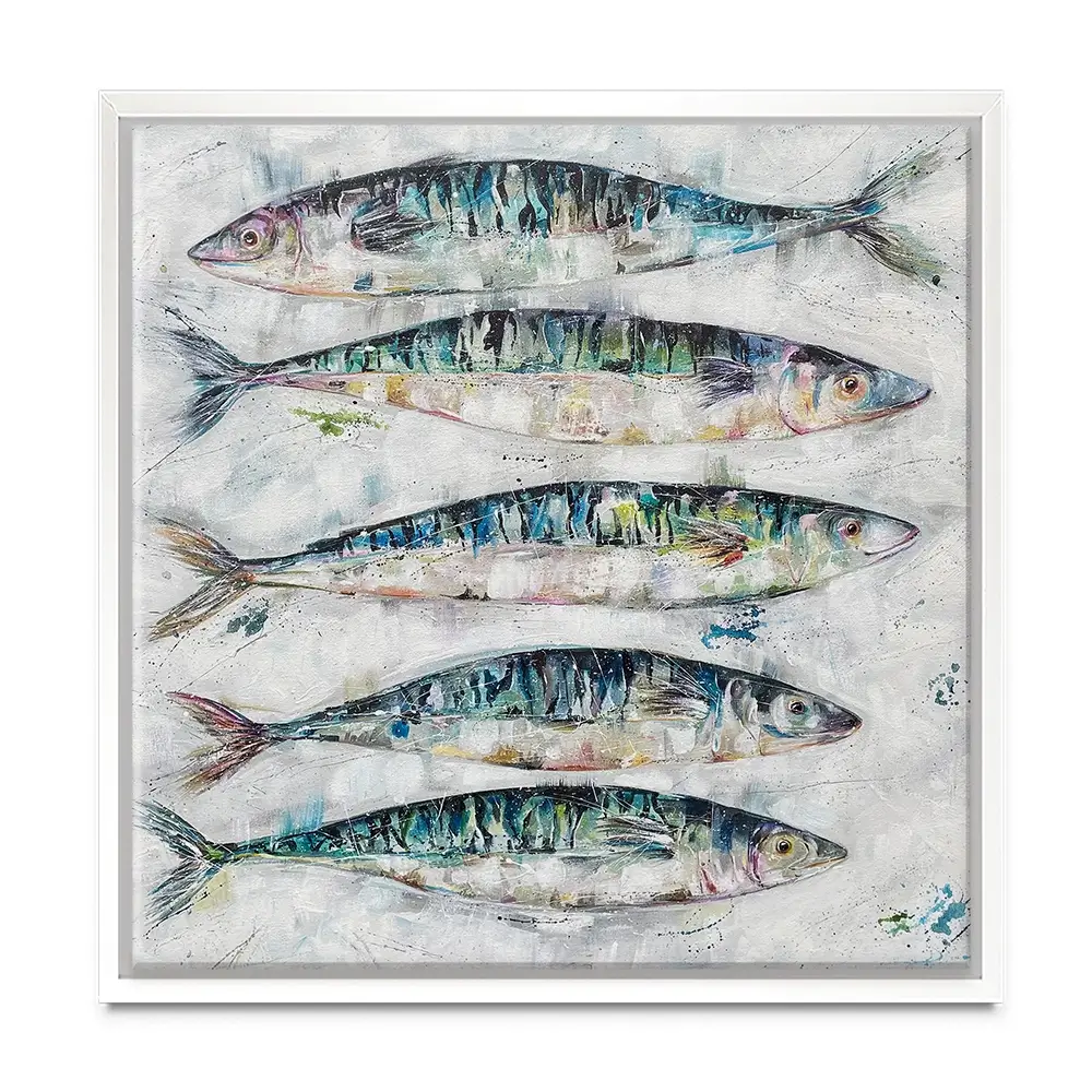 5 Fish Square Canvas Print 5 Fish Square Canvas Print wall art product Nicola Jane Rowles