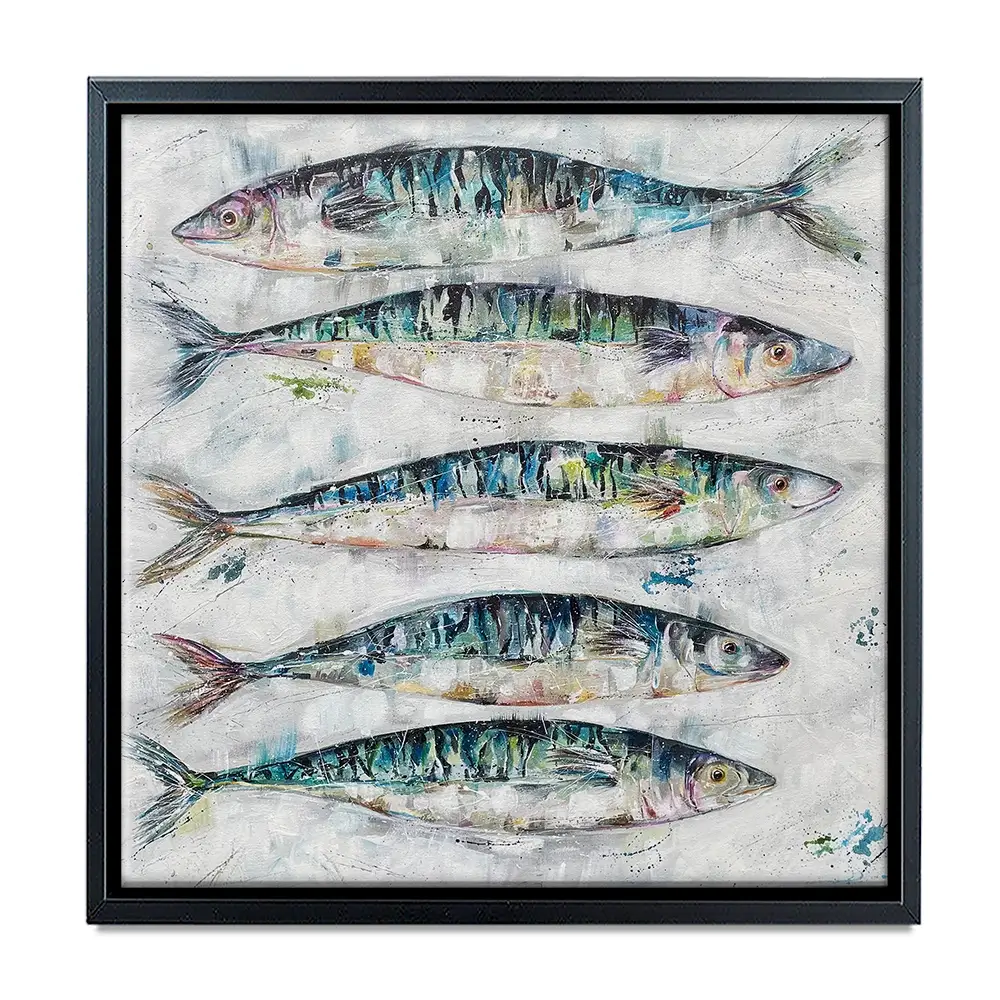 5 Fish Square Canvas Print 5 Fish Square Canvas Print wall art product Nicola Jane Rowles