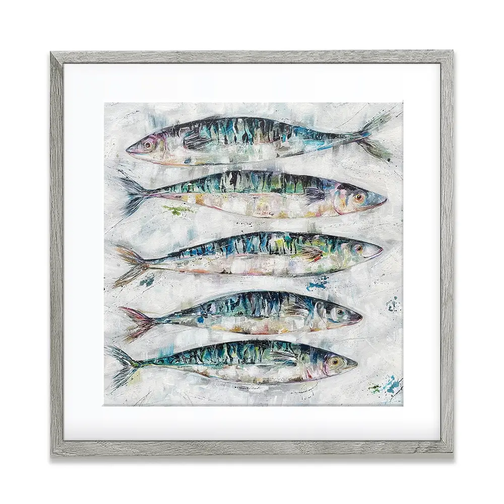 5 Fish Square Framed Art Print 5 Fish Square Framed Art Print wall art product Nicola Jane Rowles