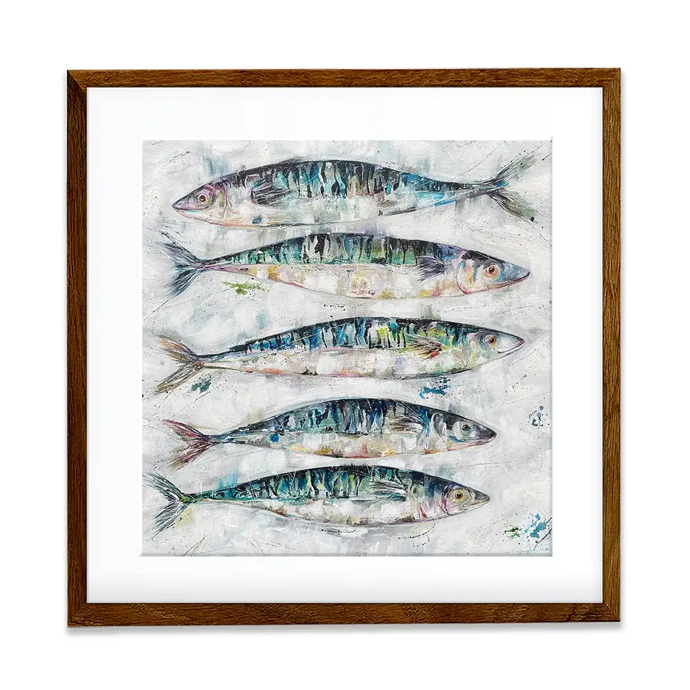 5 Fish Square Framed Art Print 5 Fish Square Framed Art Print wall art product Nicola Jane Rowles